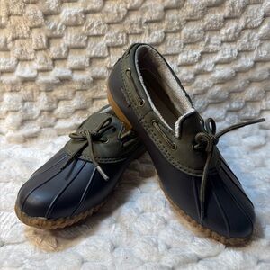 JBU by Jambu Olive Green/brown Waterproof Slip-on Duck Boots Women’s Size 8M EUC